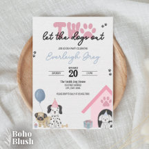 Deux laissez les chiens sortir | Carte d'invitatio