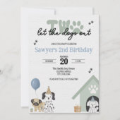 Deux laissez les chiens sortir | Invitation pour 2 (Devant)