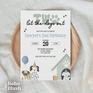 Deux laissez les chiens sortir | Invitation pour 2