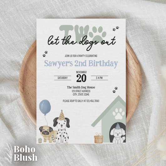 Deux laissez les chiens sortir | Invitation pour 2