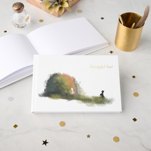 Deux lapins dans un champ (Recto ouvert)