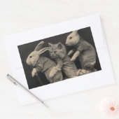 Deux lapins et un chat sur un scooter Sticker (Enveloppe)