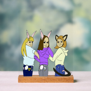 Deux lapins et un chaton