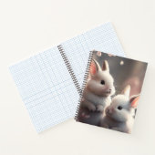 Deux lapins mignons avec Carnet spiral sakura (Intérieur)