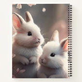 Deux lapins mignons avec Carnet spiral sakura (Dos)