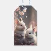 Deux lapins mignons avec étiquette cadeau sakura (Devant)