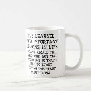 Deux leçons importantes Mug drôle ou mug de voyage