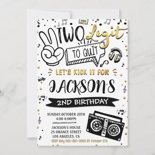 Deux legit pour quitter 2nd Birthday invitation Hi (Devant)