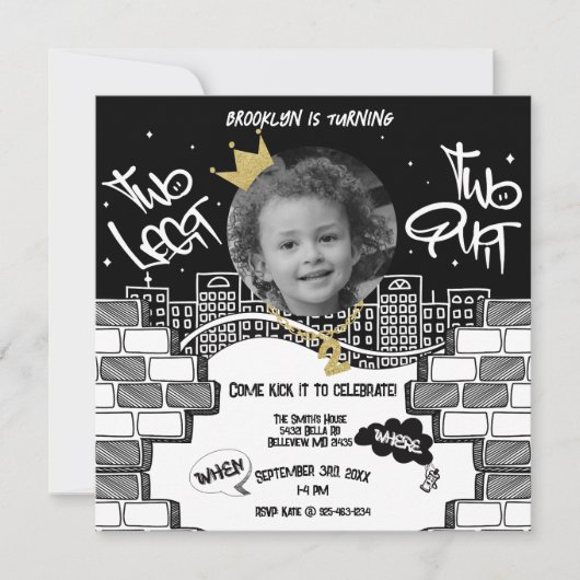 Deux Legit To Quit 2nd Birthday Invitation (Devant)