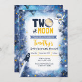Deux l'espace de la Lune 2e invitation anniversair (Devant / Derrière)