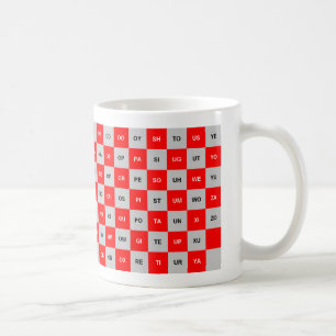 Deux lettres Mots mug Rouge et gris Intrl. version