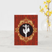 Deux lignes sur la carte de voeux blanche Silhouet (Fleur jaune)