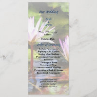Deux Lotus d'eau violette programme de mariage