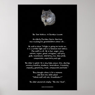 DEUX LOUPS CHEROKEE TALE Poster d'art
