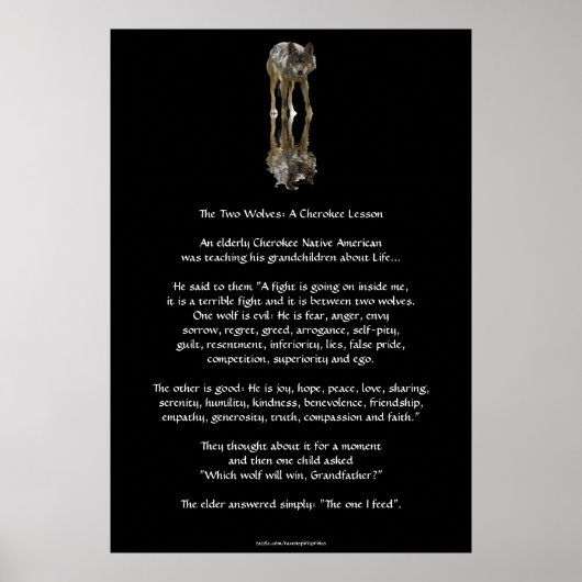 DEUX LOUPS CHEROKEE TALE Poster d'art (Devant)