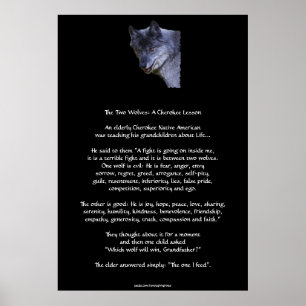 DEUX LOUPS CHEROKEE TALE Poster d'art
