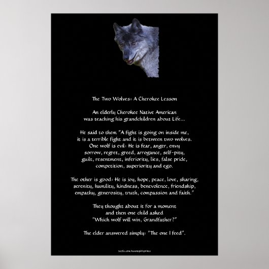 DEUX LOUPS CHEROKEE TALE Poster d'art (Devant)