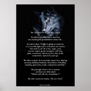 DEUX LOUPS CHEROKEE TALE Poster d'art