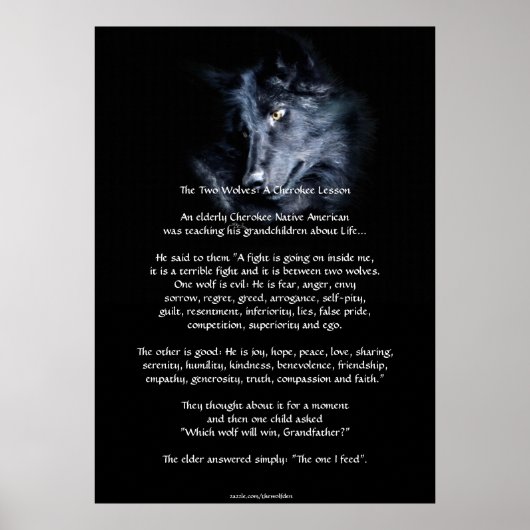DEUX LOUPS CHEROKEE TALE Poster d'art (Devant)