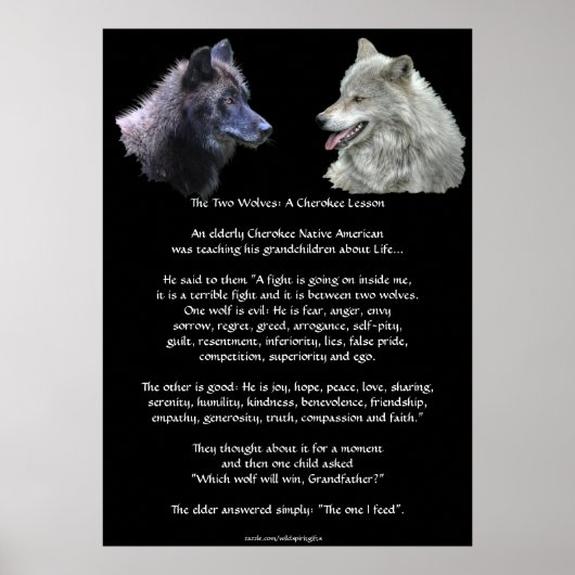 DEUX LOUPS CHEROKEE TALE Poster d'art (Devant)