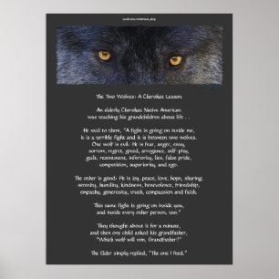 DEUX LOUPS CHEROKEE TALE Poster d'art