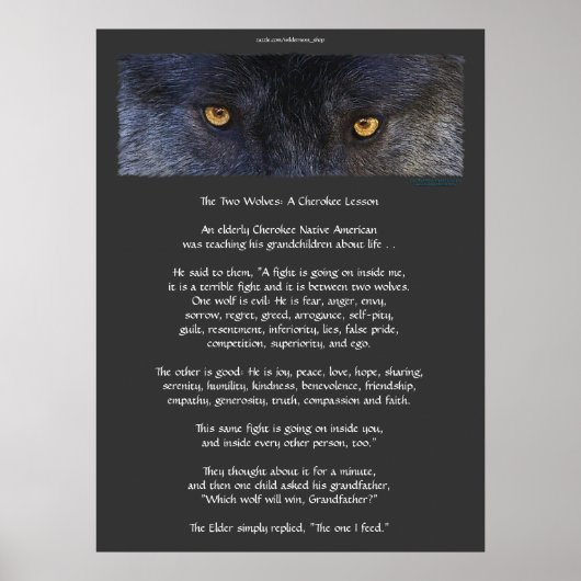 DEUX LOUPS CHEROKEE TALE Poster d'art (Devant)