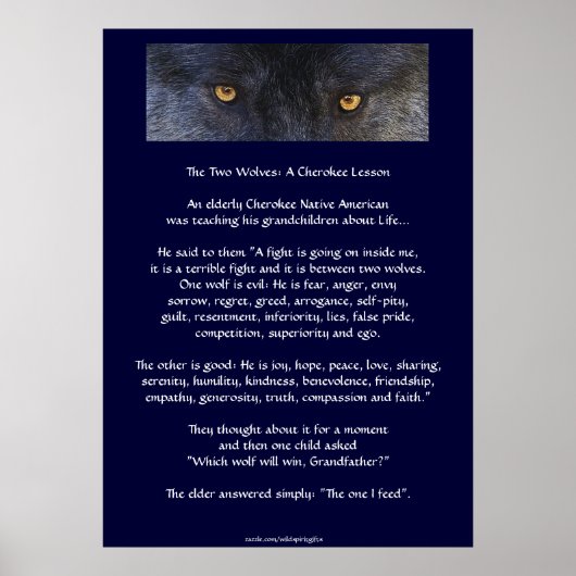 DEUX LOUPS CHEROKEE TALE Poster d'art (Devant)