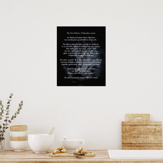 DEUX LOUPS CHEROKEE TALE Poster d'art (Cuisine)