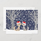 Deux loups en hiver carte postale de Noël (Devant / Derrière)