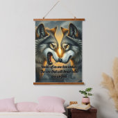 deux loups Tapisserie murale en bois (Chambre à coucher)