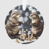 Deux loutres jouant aux échecs, (devant)