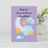 Deux lune mignonne photo carte de remerciements d' (Debout devant)