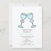 Deux Lunettes de vin de coeur Invitations de douch (Devant)