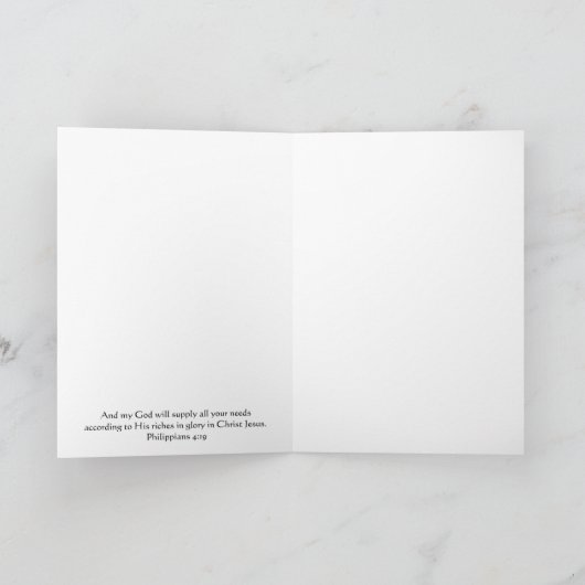 Deux Lys rose Carte d'écriture Philippiens 4:19 (Intérieur)