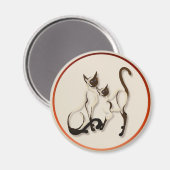 Deux Magnets de chats siamois (Recto/Verso)