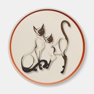 Deux magnets de chats siamois