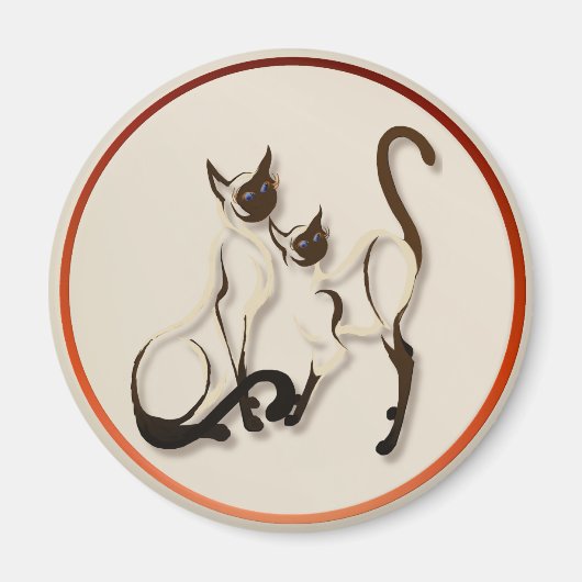 Deux Magnets de chats siamois (Devant)