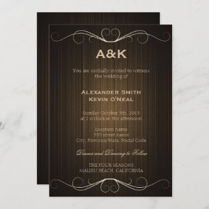 Deux Mariage campagnard Grooms-Gay i Invitation