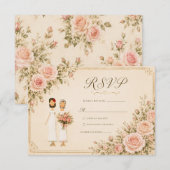 Deux Mariées Vintage Blush RSVP (Devant / Derrière)