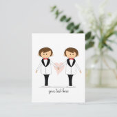 Deux mariés épousant des invitations (Debout devant)