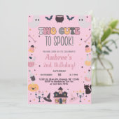 Deux mignonnes à effrayer invitation rose de Hallo (Debout devant)