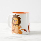 Deux mignonnes caricatures Lions Mug (Devant gauche)