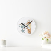 Deux mignonnes Happy Cartoon Chèvres Horloge mural (Maison)