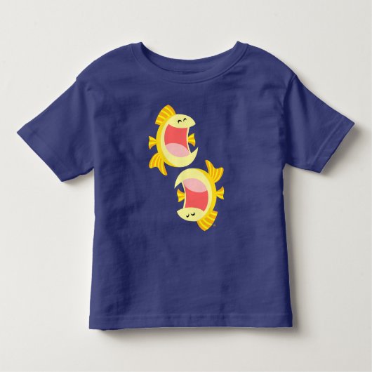 Deux mignonnes T-shirt Poisson Carton Bébé (Devant)