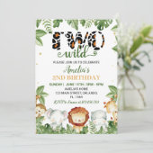 Deux mignons animaux sauvages Safari Invitation An (Debout devant)