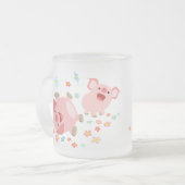 Deux mignons cochons de caricature dans la Mug déc (Devant gauche)