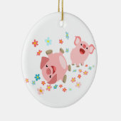 Deux mignons cochons de dessin en ornement du prin (Droite)