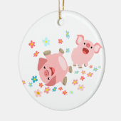 Deux mignons cochons de dessin en ornement du prin (Gauche)