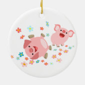 Deux mignons cochons de dessin en ornement du prin (Dos)