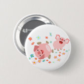 Deux mignons cochons en carton dans le badge du bo (Devant & derrière)
